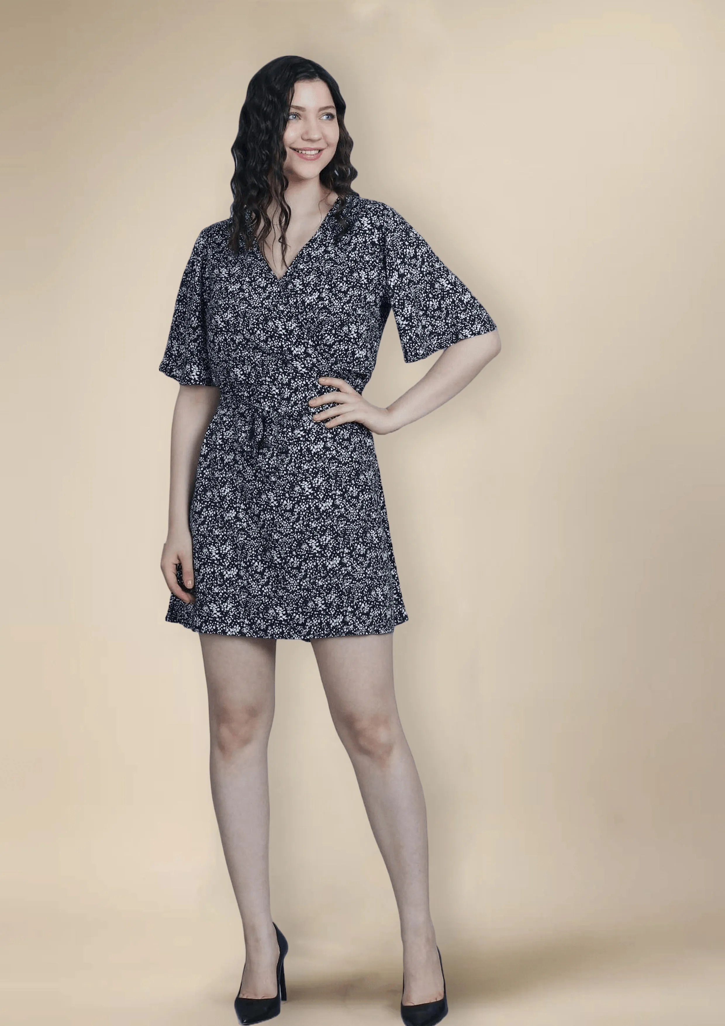 Midnight Elegance Wrap Dress