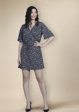 Midnight Elegance Wrap Dress