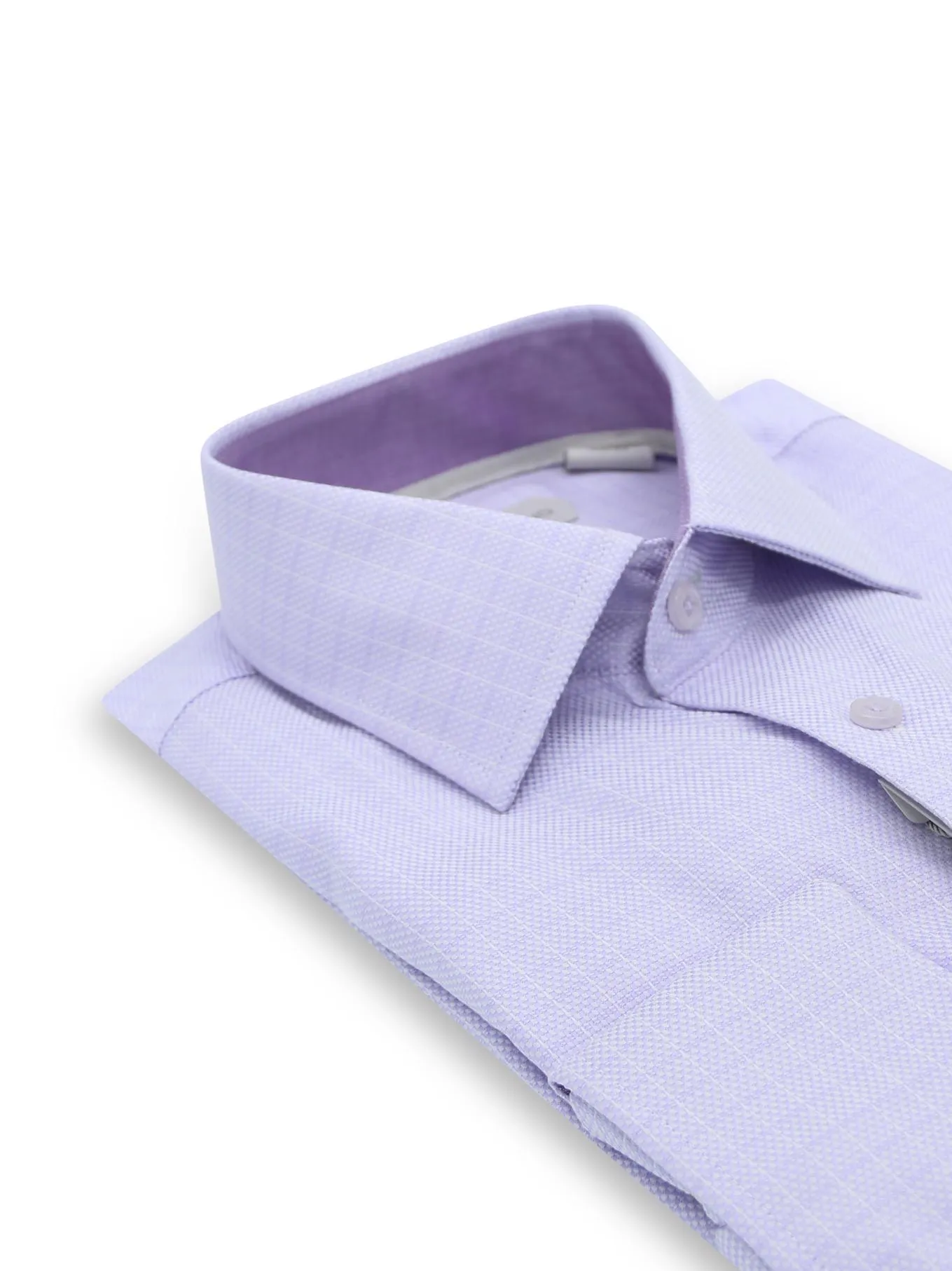 Non Iron Weave Check Dress Shirt | Purple