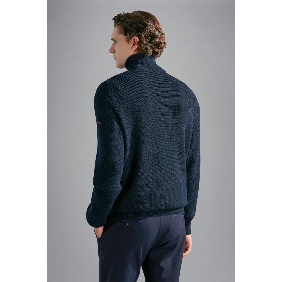 Paul & Shark Moon Badge Half Zip Sweater  050 Navy