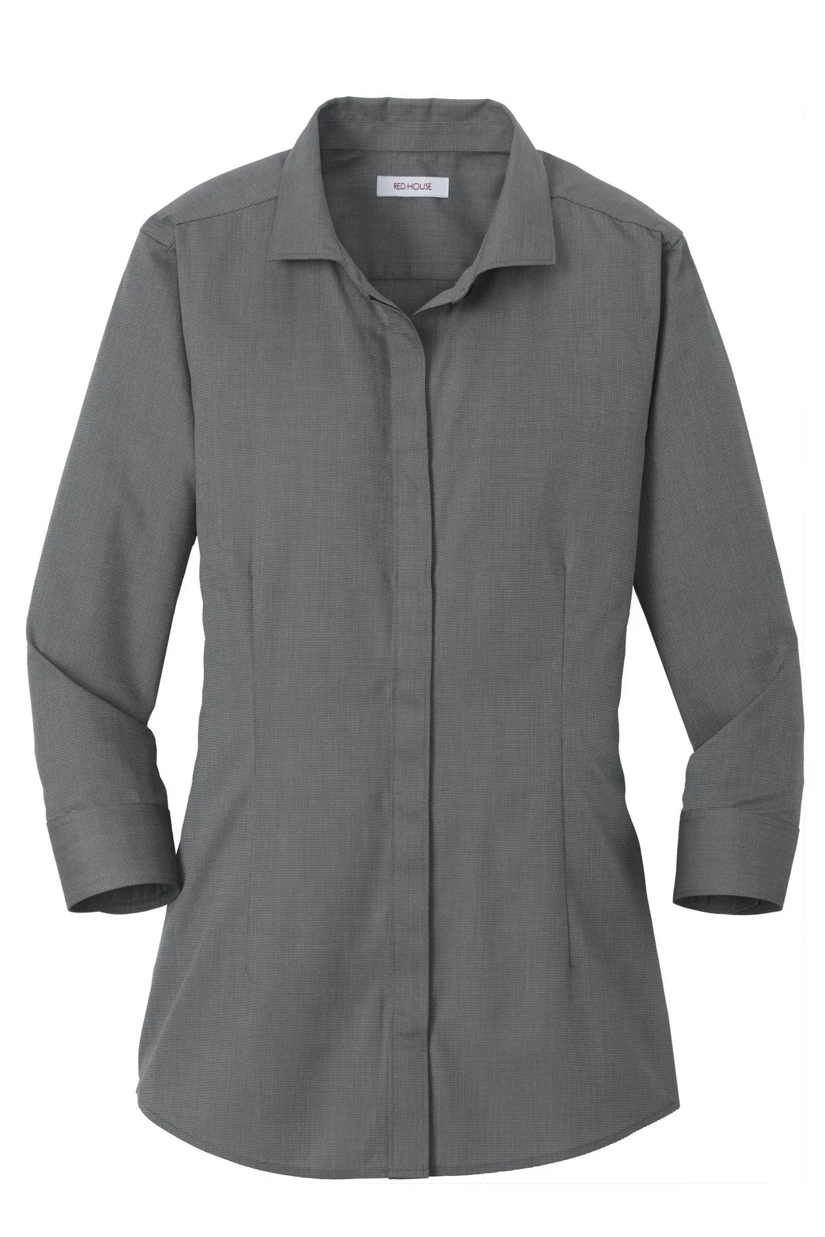 Red House Ladies 3/4-Sleeve Nailhead Non-Iron Shirt. RH690