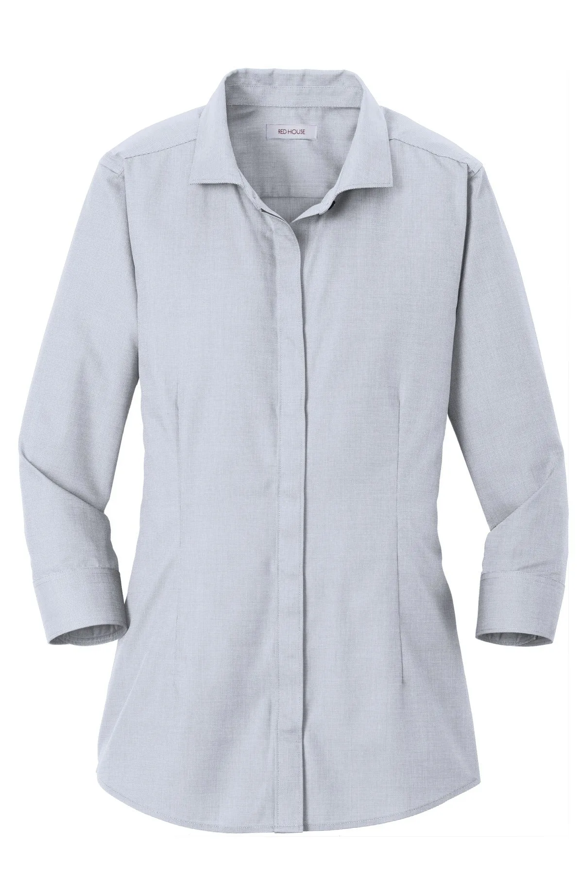 Red House Ladies 3/4-Sleeve Nailhead Non-Iron Shirt. RH690