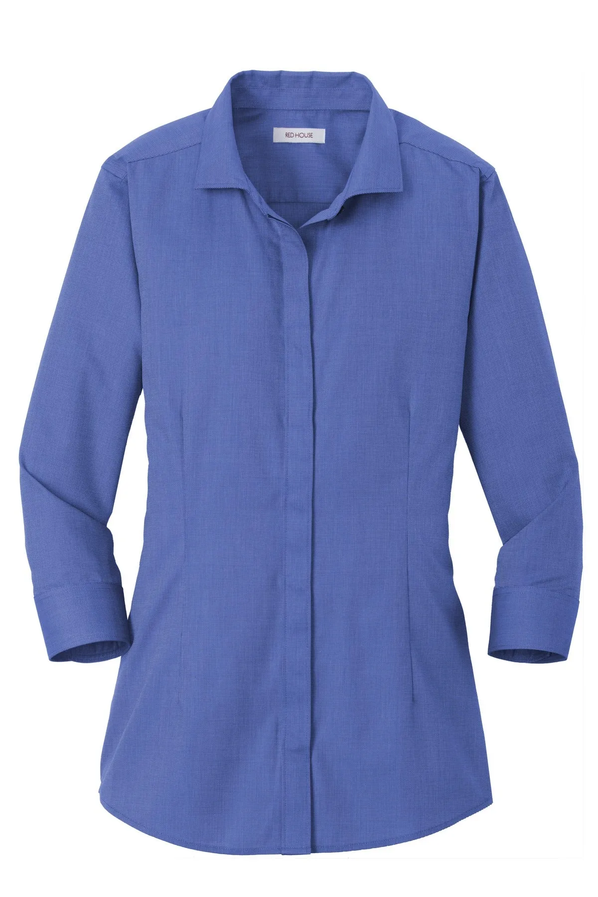 Red House Ladies 3/4-Sleeve Nailhead Non-Iron Shirt. RH690