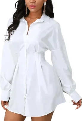 Shirt Dresses for Women Sexy Tops Button Down Shirts Dress Colorful Collar Blouses Long Sleeve Floral Print Loose T-Shirt