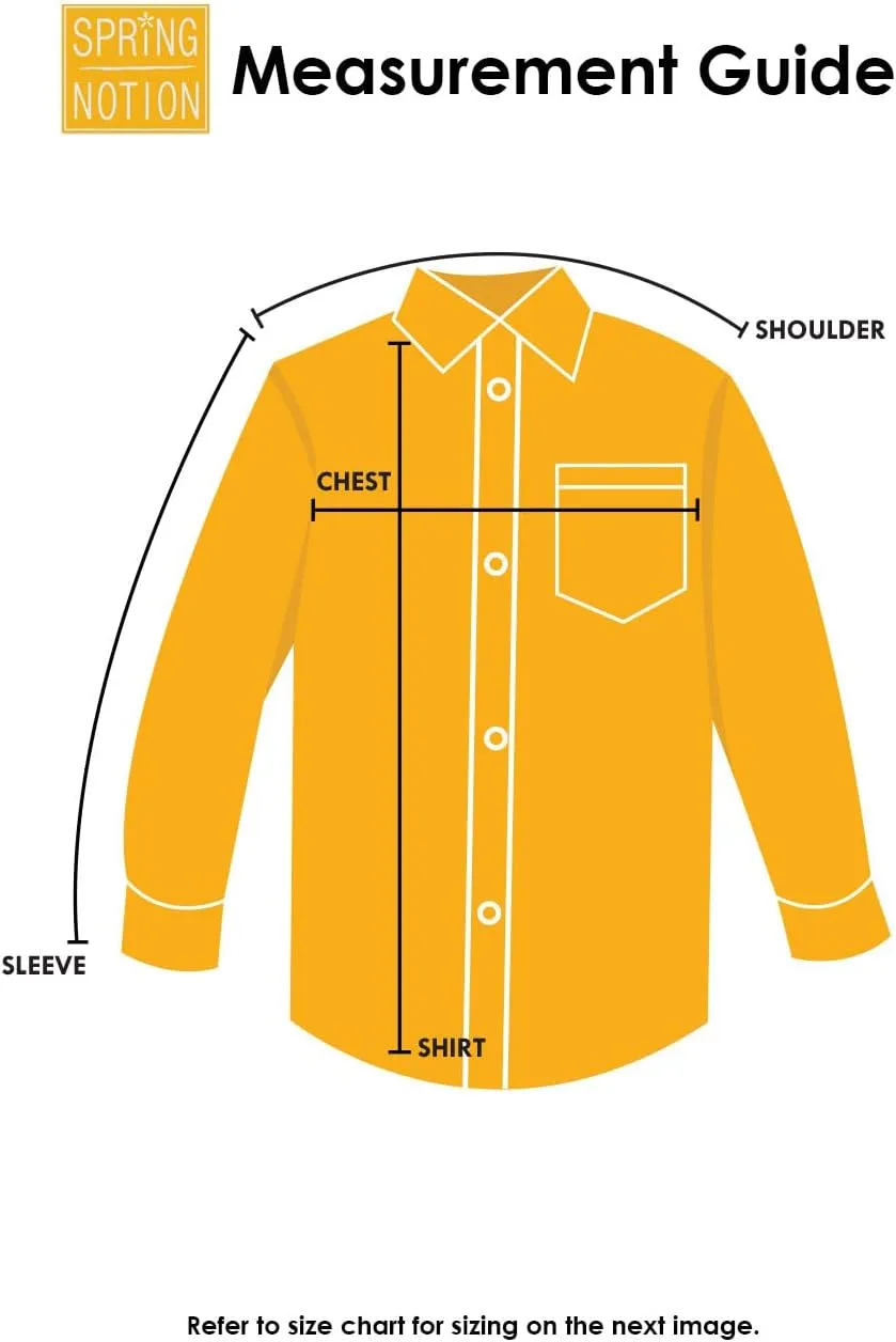 Spring Notion Boys' Long Sleeve Dress Shirt for Boys Kids Toddlers