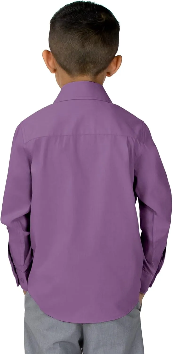 Spring Notion Boys' Long Sleeve Dress Shirt for Boys Kids Toddlers