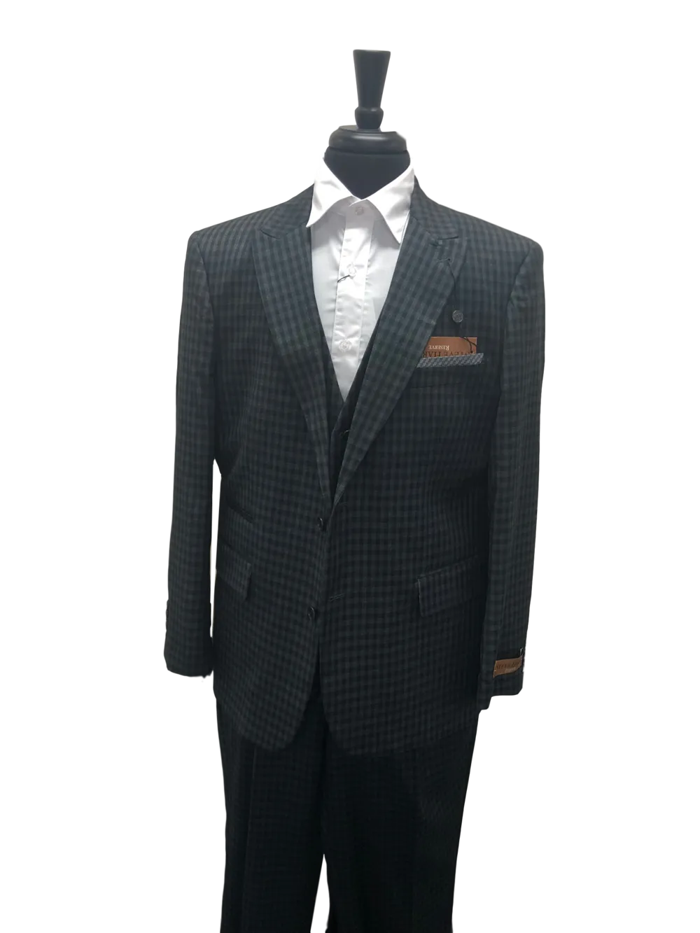 Steve Harvey Check Suit Black and Gray