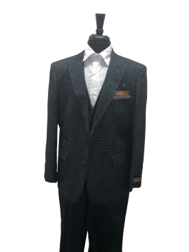 Steve Harvey Check Suit Black and Gray