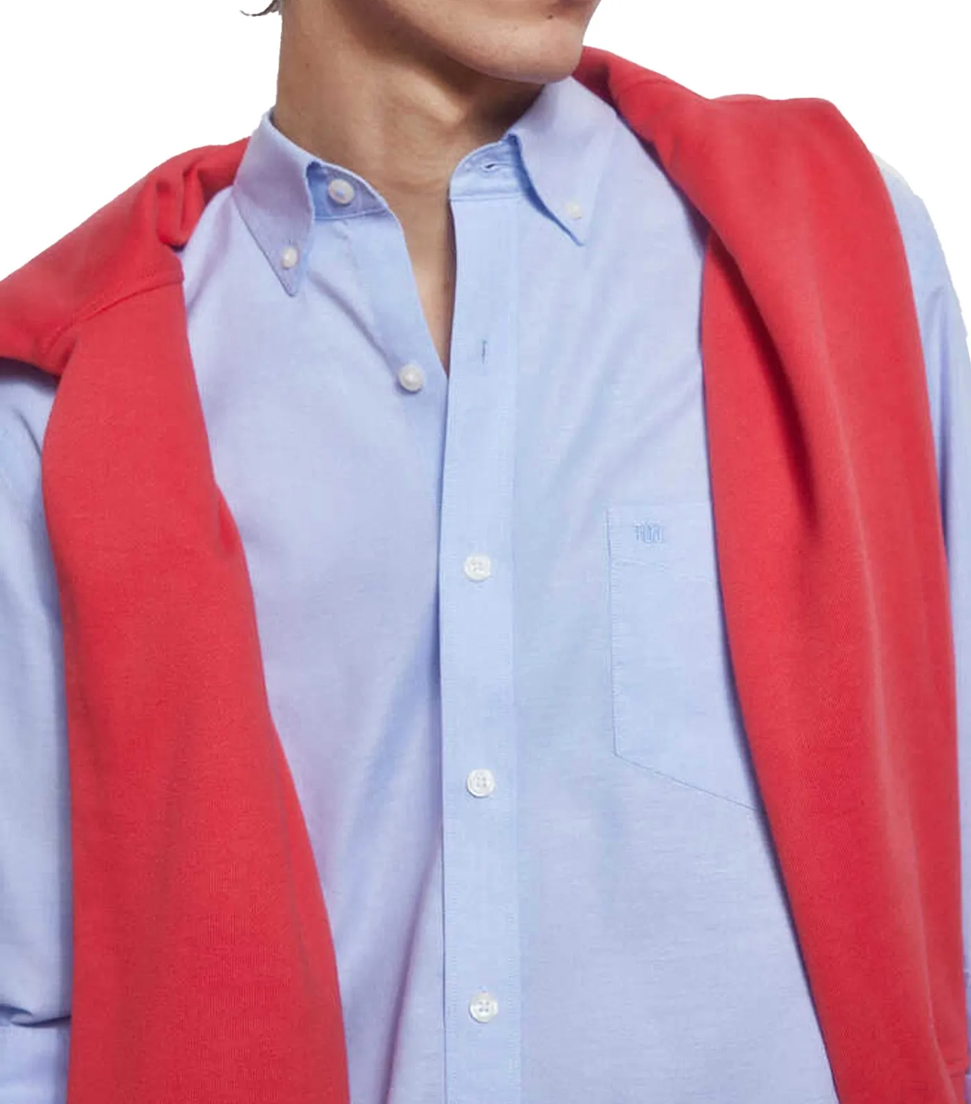 Striped Non Iron Oxford Shirt Blue