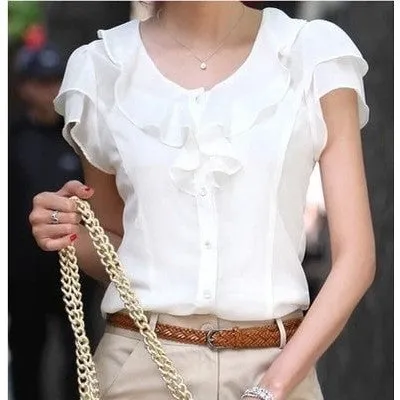 Summer Ruffles Chiffon Blouse