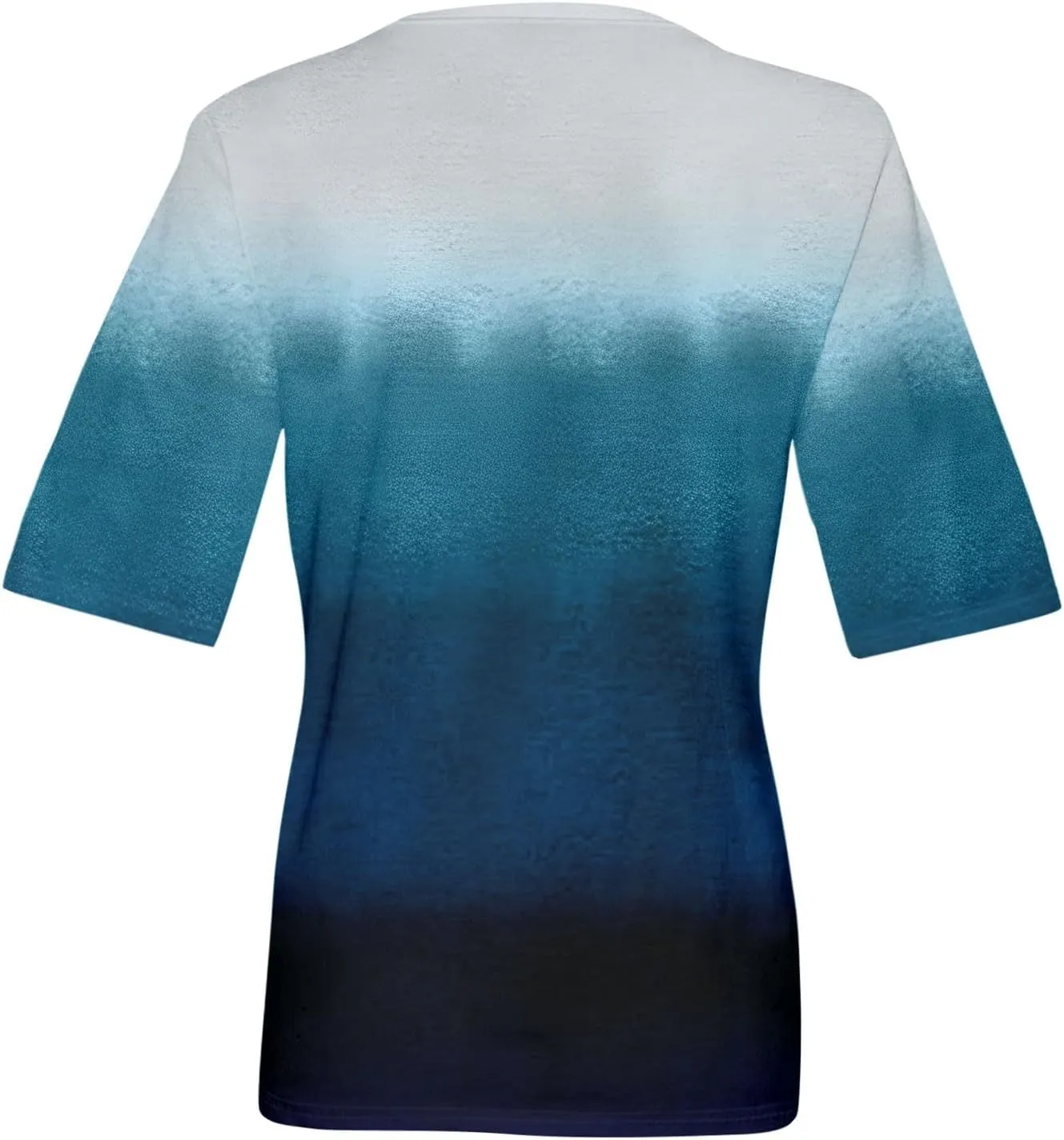 Summer Tops for Women 2025 Half Sleeve Top Printed V Neck Shirts Gradient Loose Fit Elbow Length Sleeve Blouse