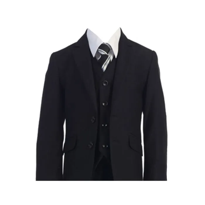 Tailored Slim Fit 5 piece suit - Black (728)