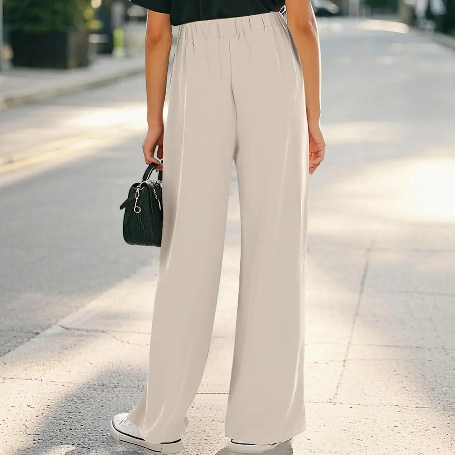 Teen Girls Cotton Linen Wide Leg Pants Drawstring Kids Oversized Casual Lightweight Flowy Palazzo Pants Lounge Long