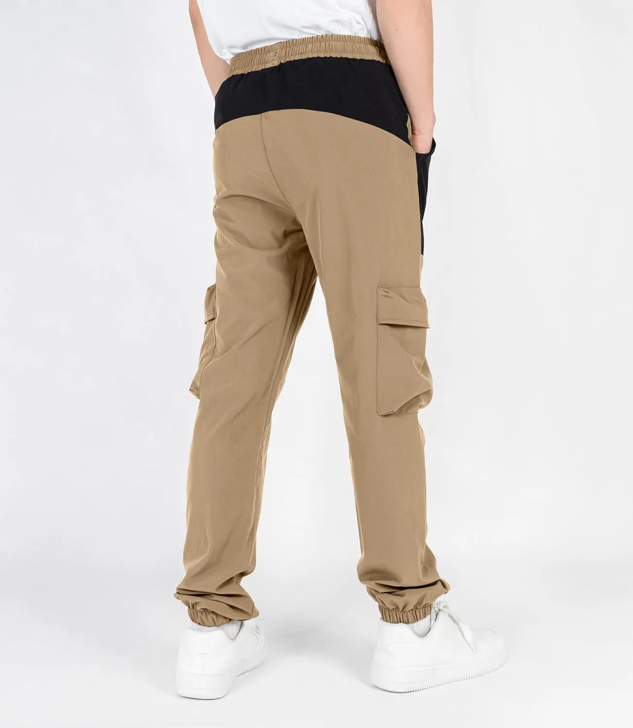 TLAENSON Boys Cargo Pants Joggers Kids Lightweight Quick Dry Hiking Pant Youth Running Athletic Jogging for Sports Outdoor