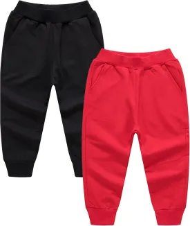 Toddler Baby Boy's Pull On Cotton Jogger Pants Stretch Knit Pants Infant Girls Athletic Sweatpants Bottoms