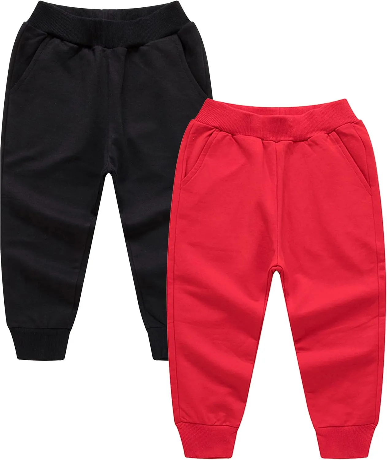 Toddler Baby Boy's Pull On Cotton Jogger Pants Stretch Knit Pants Infant Girls Athletic Sweatpants Bottoms