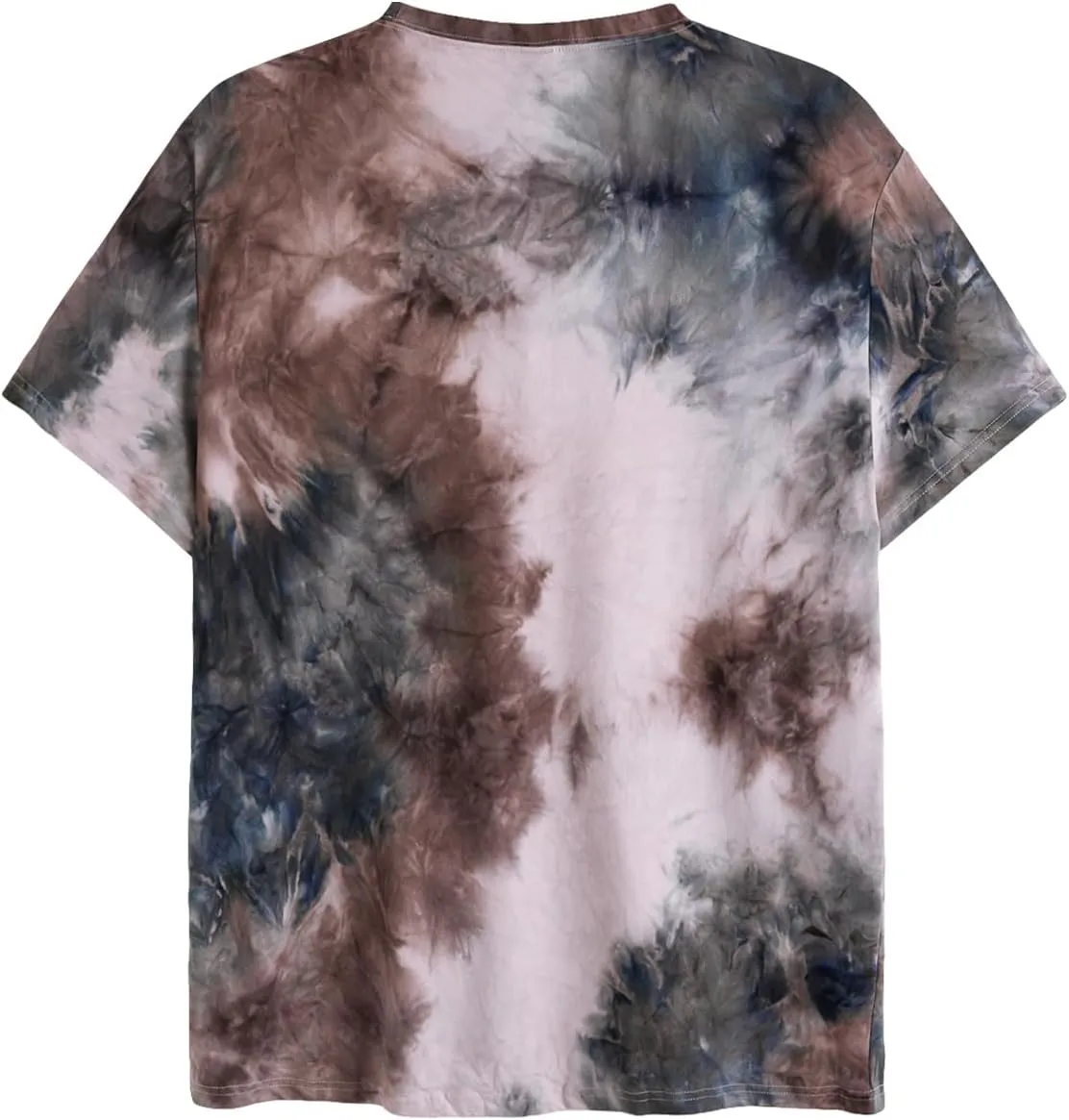 Verdusa Men's Tie Dye Short Sleeve Round Neck Graphic Tee Tops