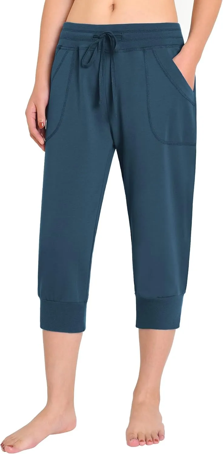 Weintee Women's Capri Joggers Jersey Sweatpants