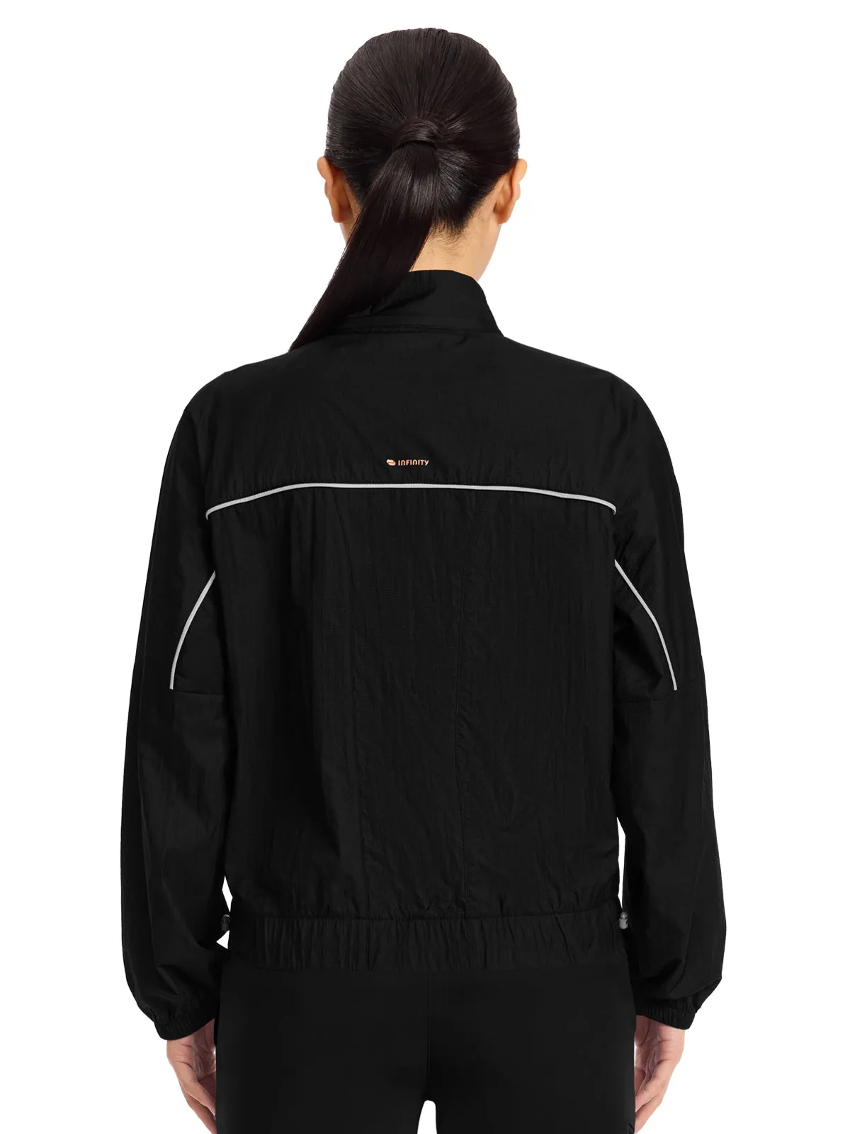 Women's 2-Pocket Mock Neck Windbreaker Jacket