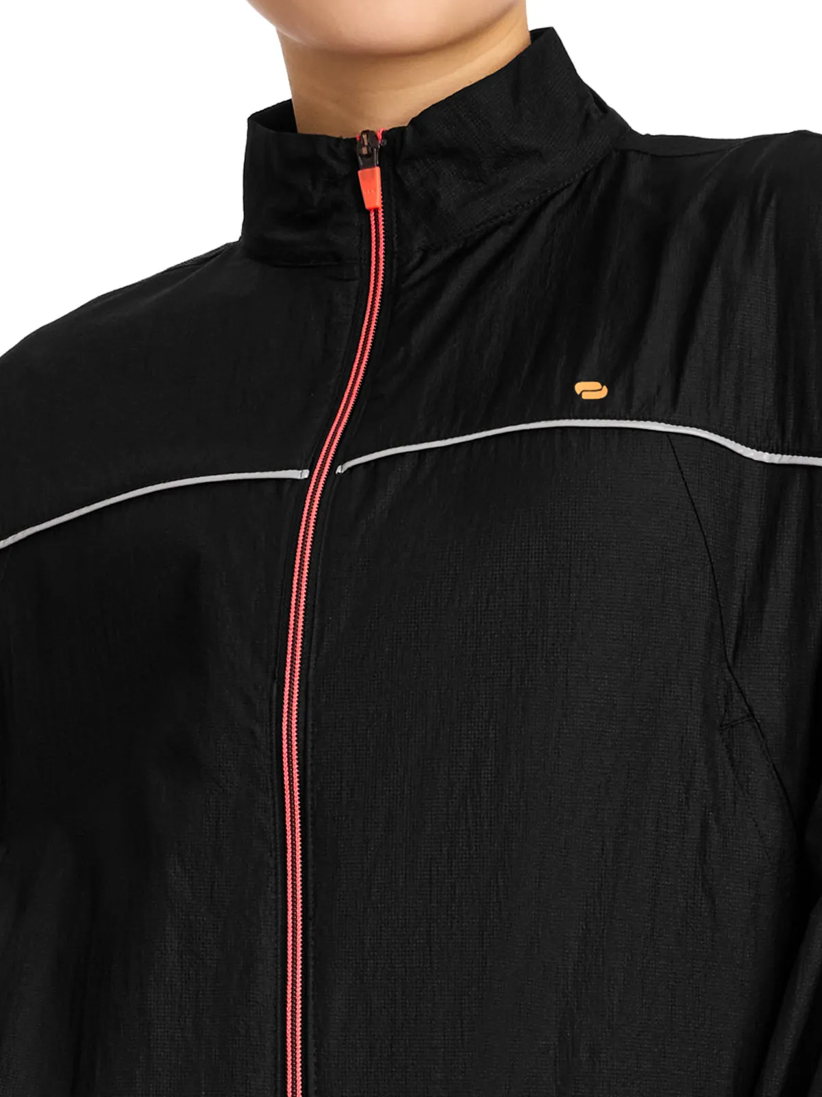 Women's 2-Pocket Mock Neck Windbreaker Jacket