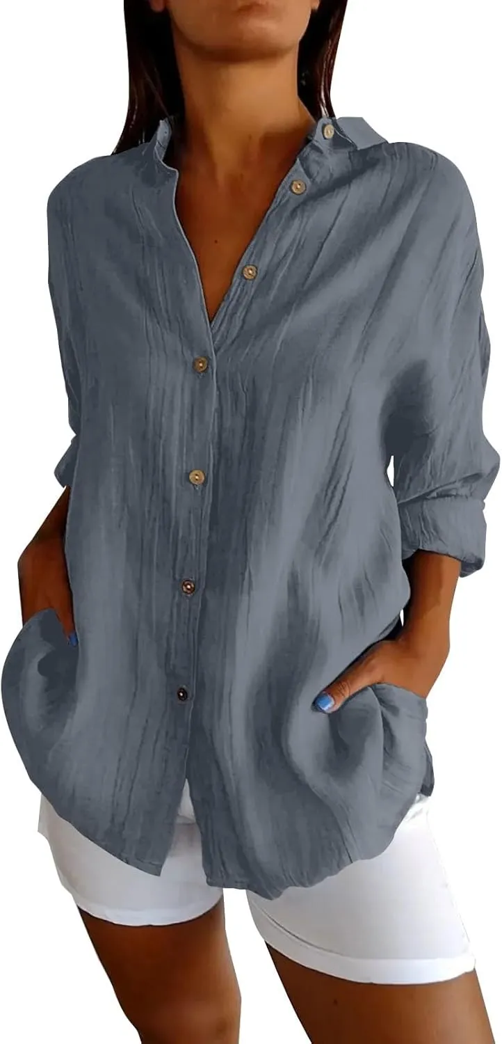 Women's Hawaiian Shirt Short Sleeve Button Down Shirts Lapel Neck Tops Fashion Floral Beach Vacation Outfits