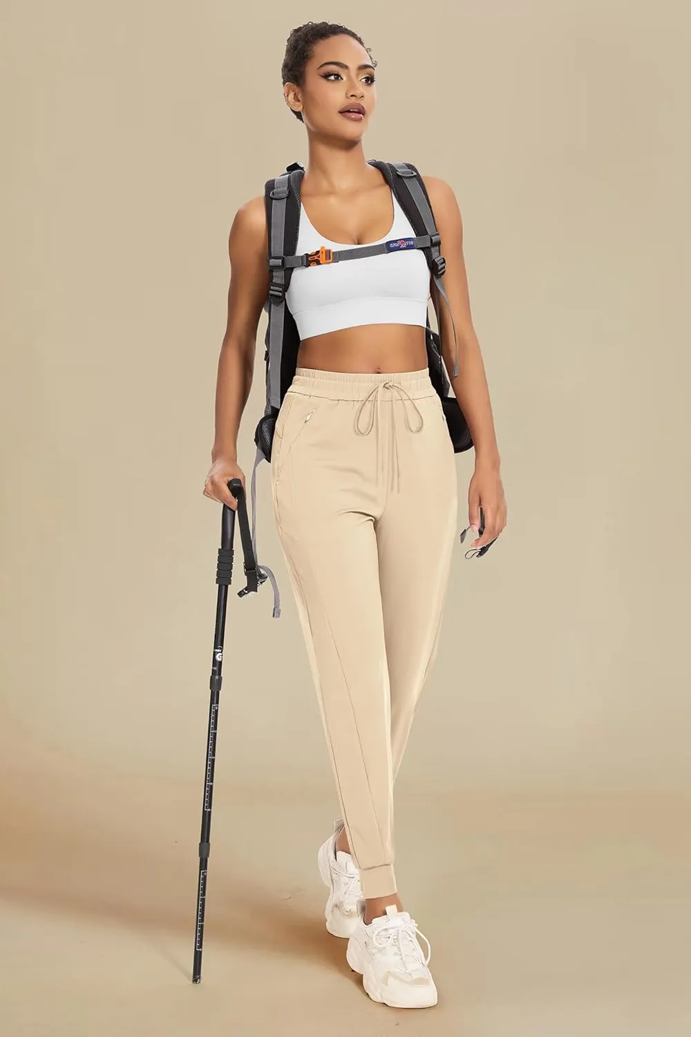 Women's Joggers Pants with Zipper Pockets High Waisted Athletic Drawstring Sweatpants for Lounge Workout Jogging 2024