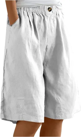 Womens Knee Length Shorts Dressy Casual Summer Loose Wide Leg Bermuda Shorts High Waisted Beach Vacation Outfits