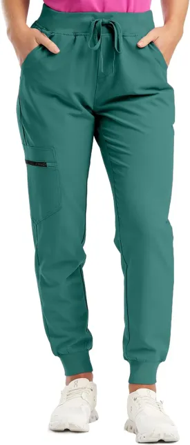 Womens Scrub Pants Soft Stretch Yoga Style with Pockets Slim Drawstring Jogger Scrubs Medical Nursing Scrub Bottom