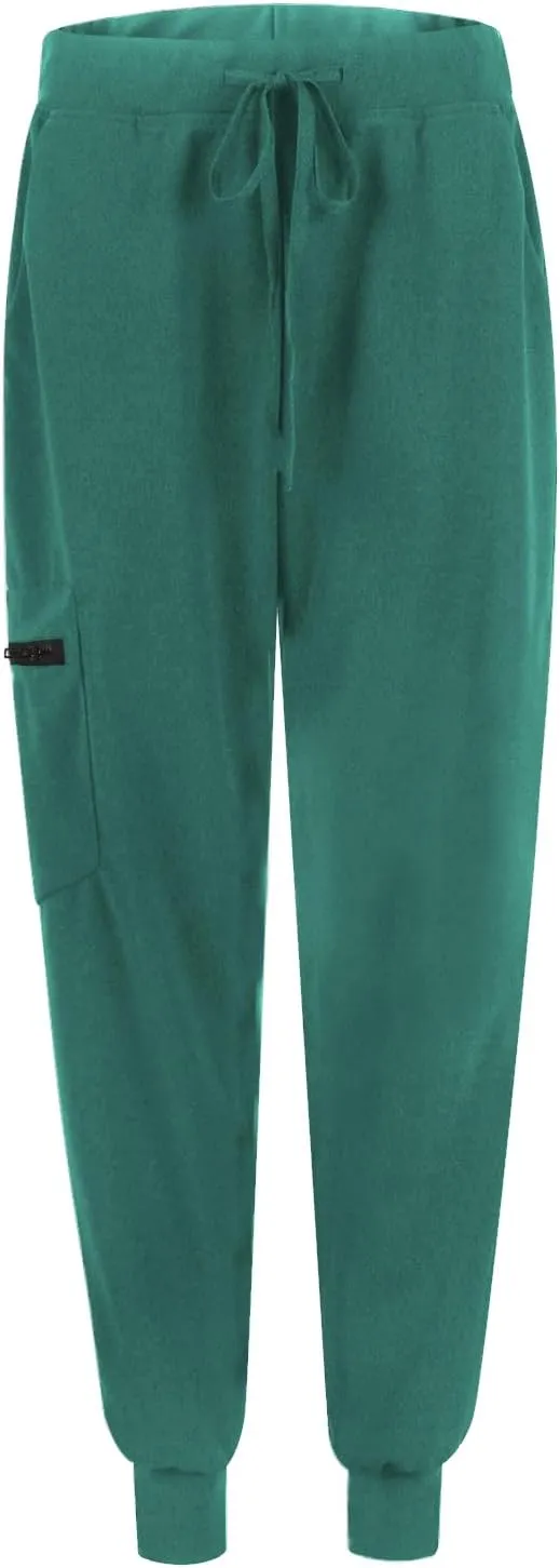 Womens Scrub Pants Soft Stretch Yoga Style with Pockets Slim Drawstring Jogger Scrubs Medical Nursing Scrub Bottom