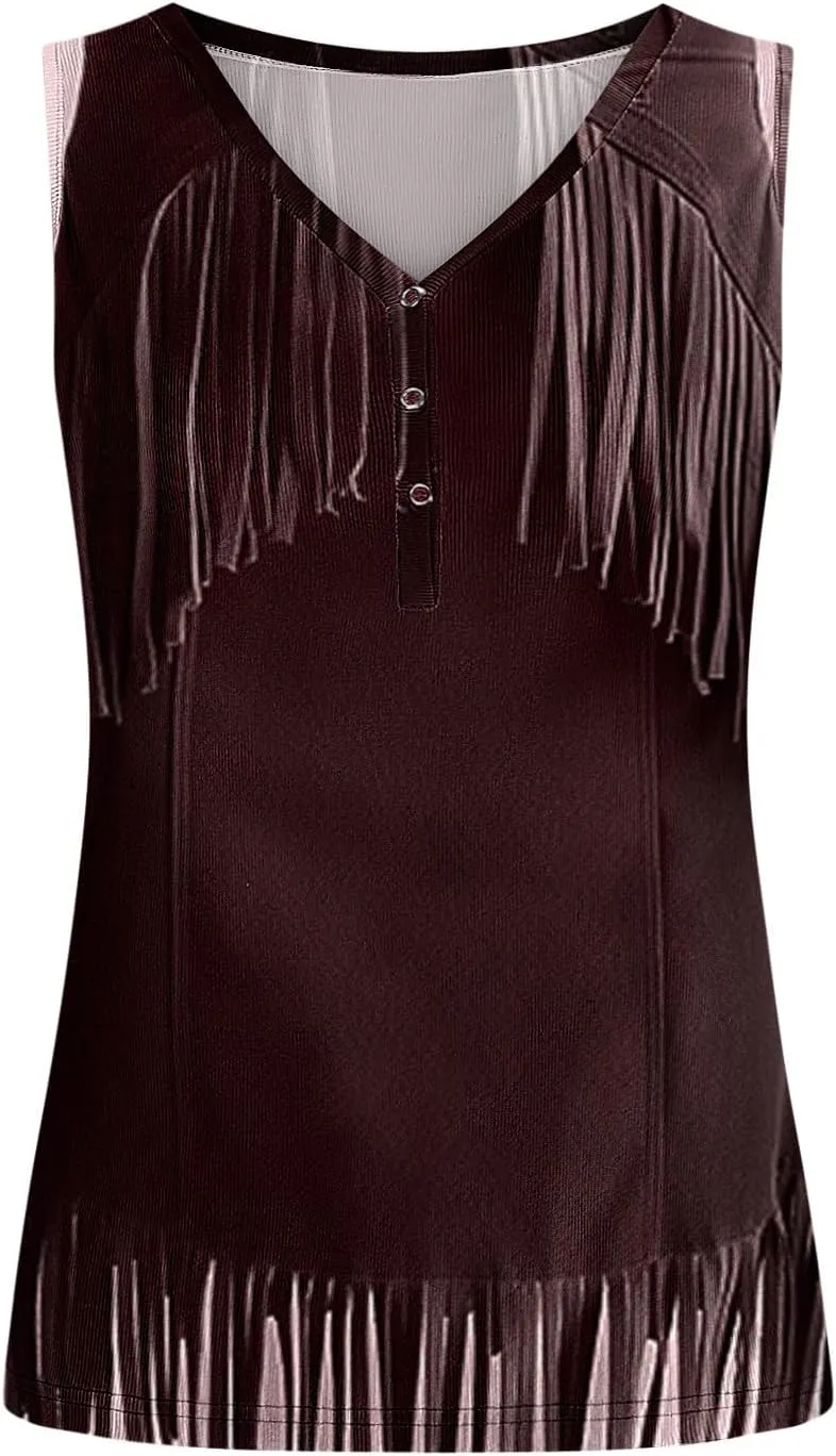 Women's Summer Sleeveless Tops Western Ethnic Style Print Feather Graphic Tank Top Slim Stretchy Workout Shirt Tee